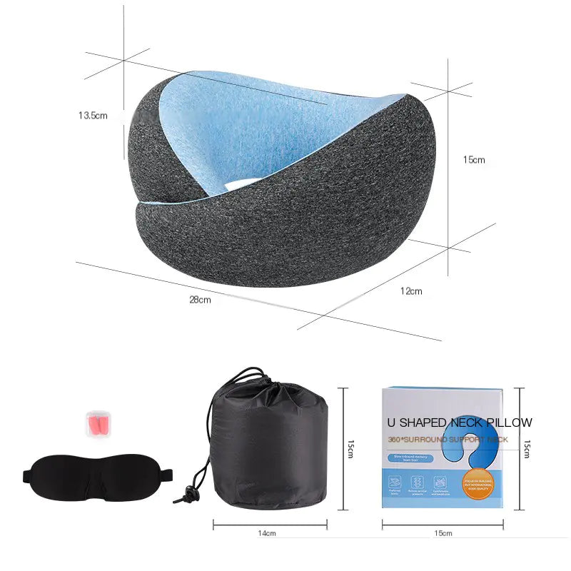 Memory Foam U-Shaped Travel Neck Pillow (Portable)