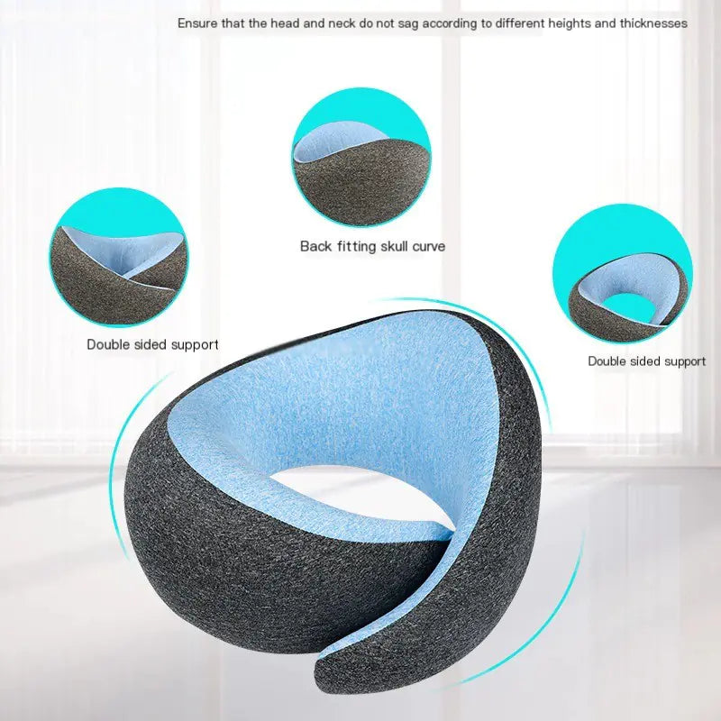 Memory Foam U-Shaped Travel Neck Pillow (Portable)